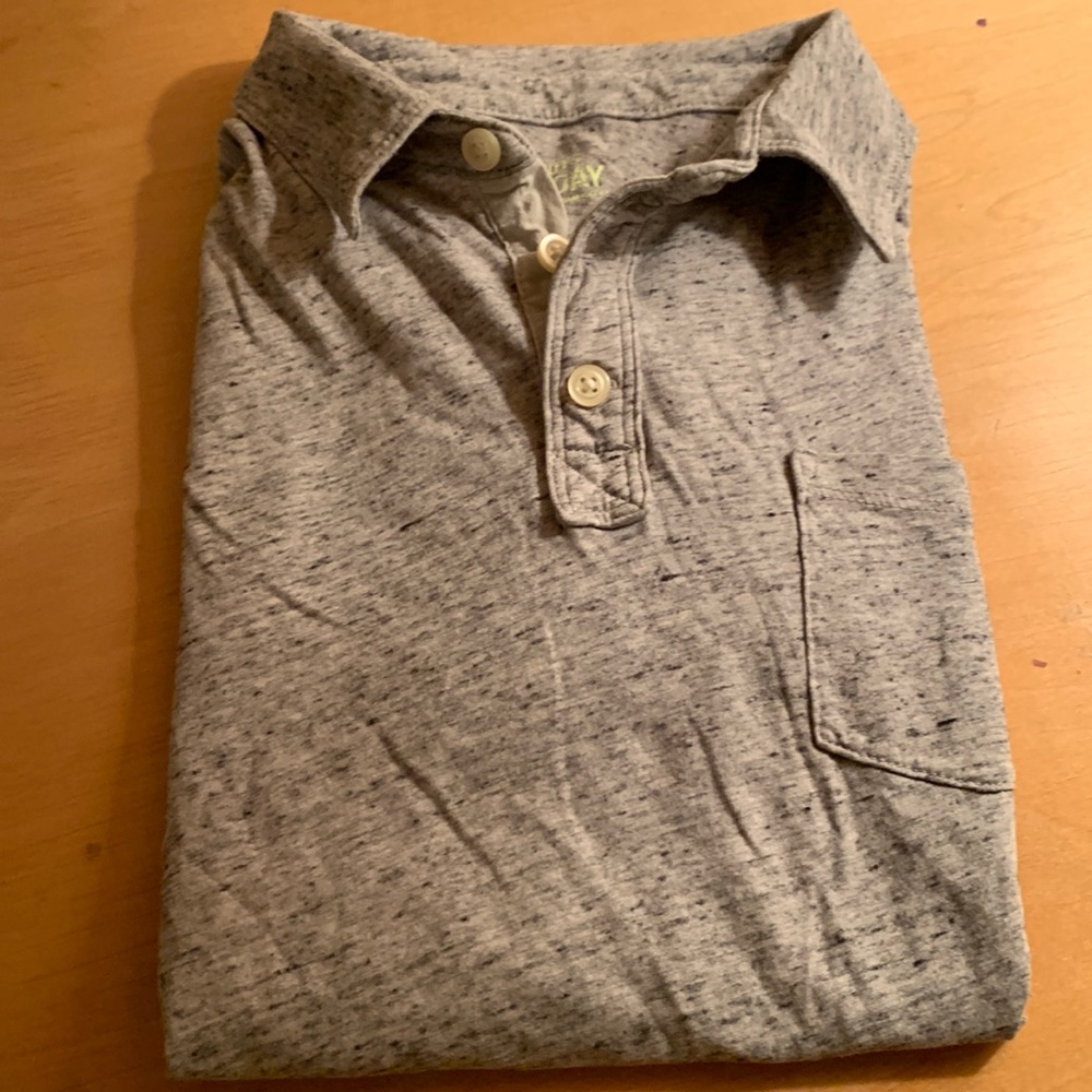 J crew Boys grey heathered polo shirt jcrew Crewcuts size 12